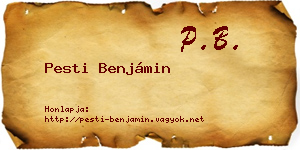 Pesti Benjámin névjegykártya